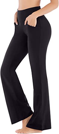 Photo 1 of Ewedoos Women's Boot Cut Yoga Pants, High Waist Yoga Pants with Pockets for Women (L)