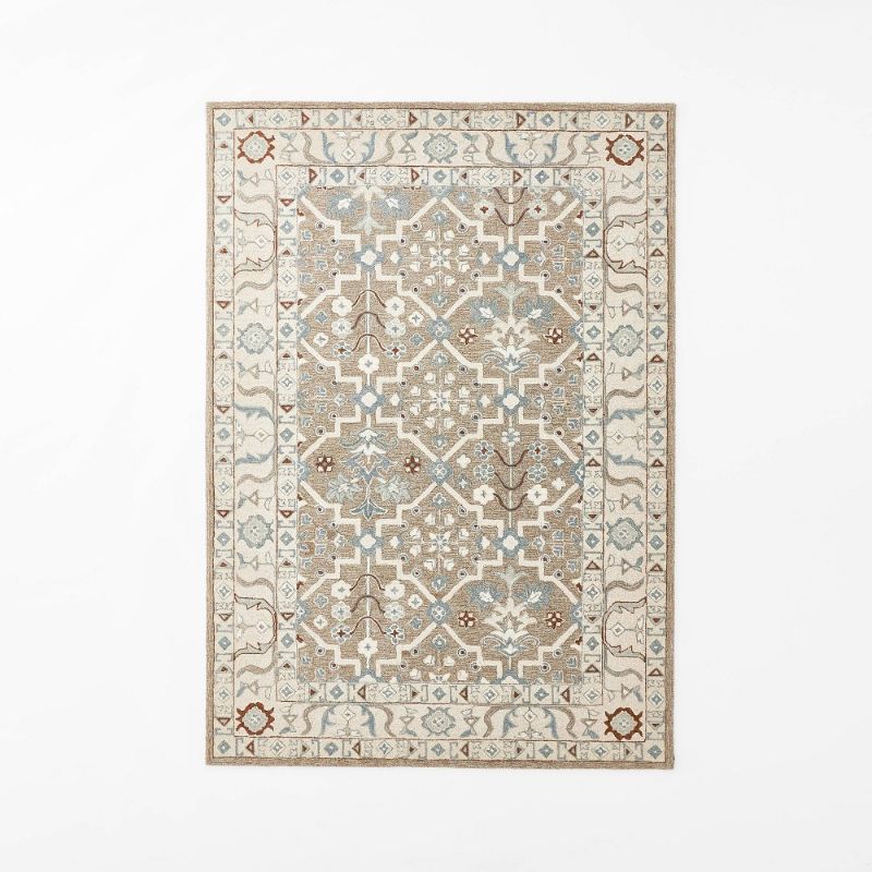 Photo 1 of 7'x10' Tufted Persian Style Mushroom Rug Beige - Threshold