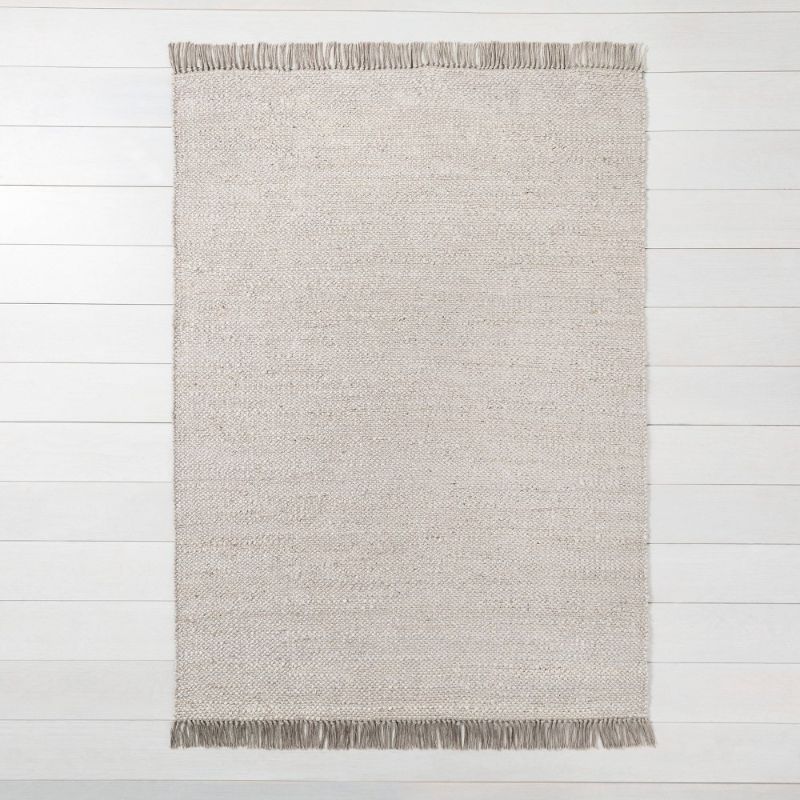 Photo 1 of 7' X 10' Bleached Jute Fringe Area Rug - Hearth & Hand™ with Magnolia