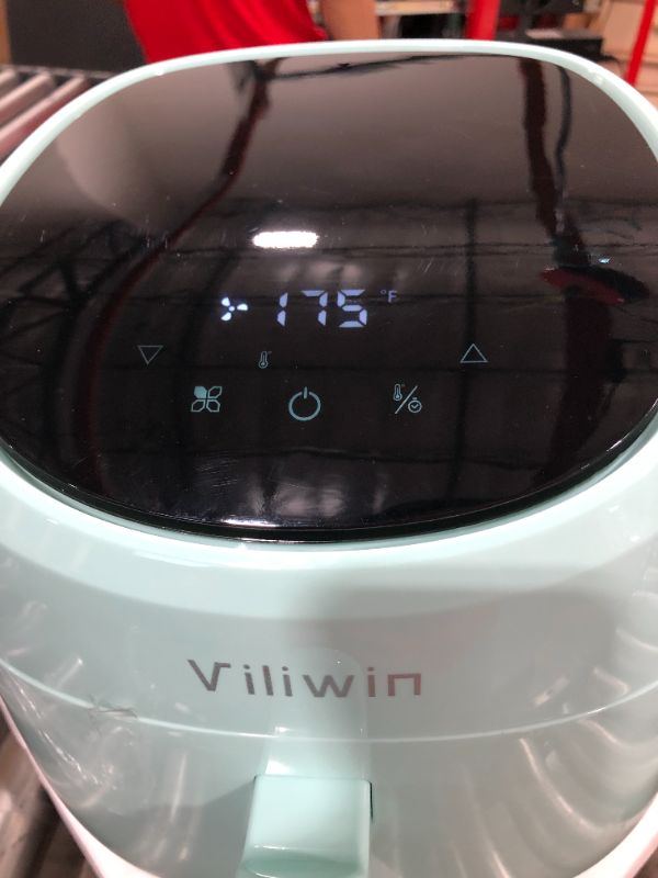 Photo 3 of VILIWIN Air Fryer 4.5 QT Digital Air Fryer Cooker 8 Preset Menus AirFryer Hot Air Fryer with Auto Shut Off 30 Minute Timer Adjustable Temperature Control Nonstick Tray 1400W Air Fryer Blue
