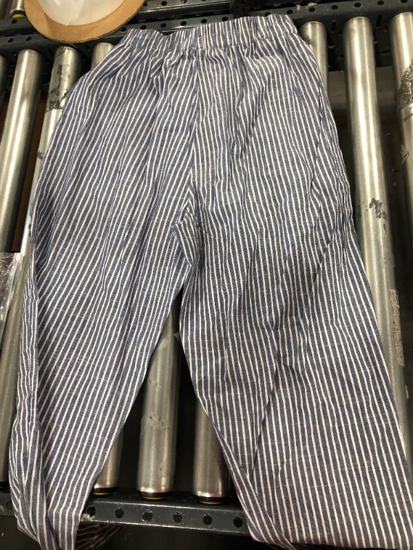 Photo 1 of Generic blue and white striped elastic pants 
Size M