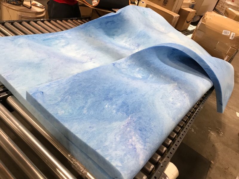 Photo 2 of 2" Cooling Gel Memory Foam Mattress Topper - King - Blue