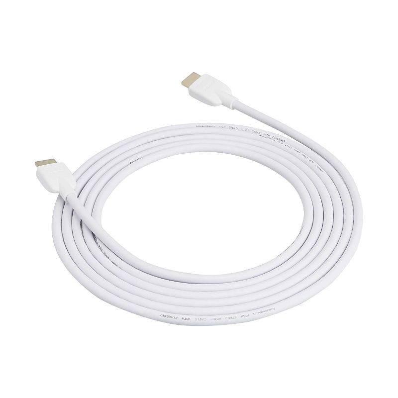 Photo 1 of Amazon Basics High-Speed HDMI Cable (18Gbps, 4K/60Hz) - 10 Feet, White
