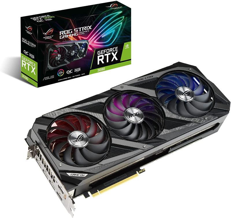 Photo 1 of ASUS ROG Strix GeForce RTX 3090 OC Edition 24GB GDDR6X Gaming Graphics Card with Axial-tech Fans & Central Static Pressure Fan ROG-STRIX-RTX3090-O24G-GAMING
