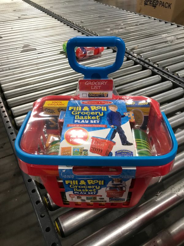 Photo 1 of Melissa & Doug Fill & Roll Grocery Basket Playset

