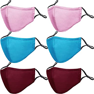 Photo 1 of PAGE ONE Kids Reusable Washable 3 Layer Cloth Face Mask with Adjustable Ear Protection Loops for Girls Boys Children Gift/6pc
