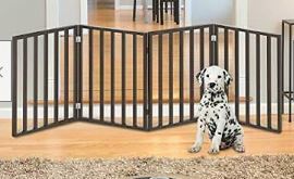 Photo 1 of Wooden Freestanding Pet Gate Collection Folding Indoor Barrier Fence For Stairs
