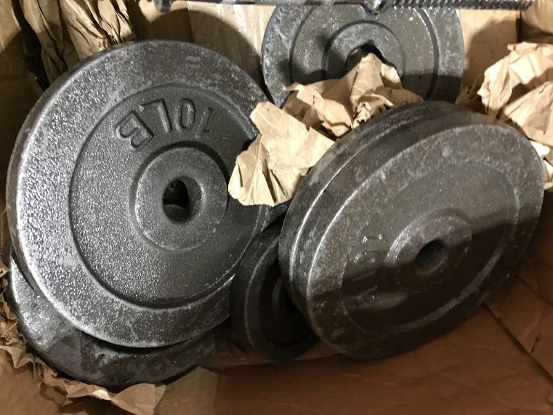 Photo 2 of  Contoured Handle Cast Iron Adjustable Dumbbell Weight Set, 20lb Pair
