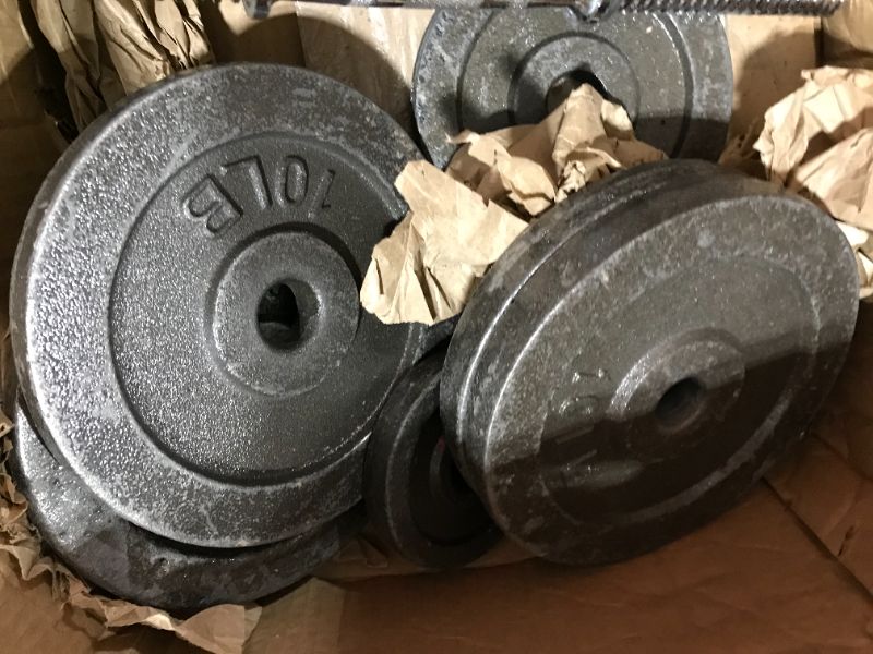 Photo 1 of  Contoured Handle Cast Iron Adjustable Dumbbell Weight Set, 20lb Pair
