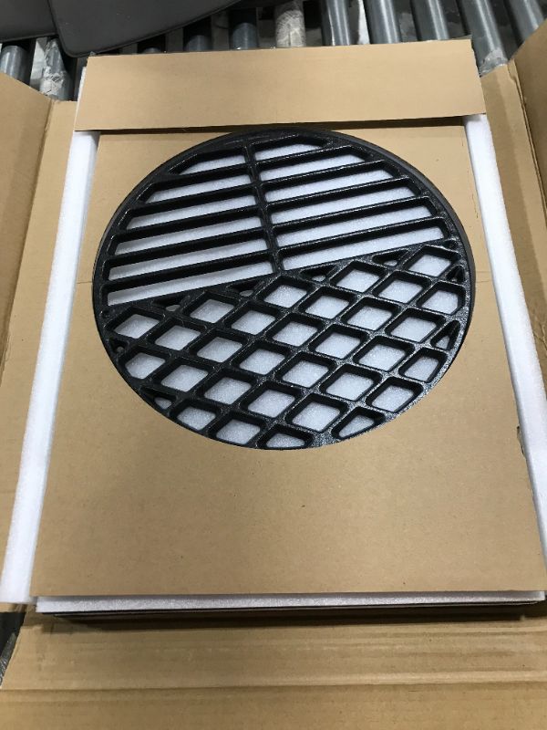Photo 2 of SHINESTAR Cast Iron Grill Grate Replacement for Genesis E-310/330, Durable Gourmet BBQ System with Sear Grates Replacement for Genesis 300 Series, Heavy-Duty, 19.5 x 25.8 Inch
