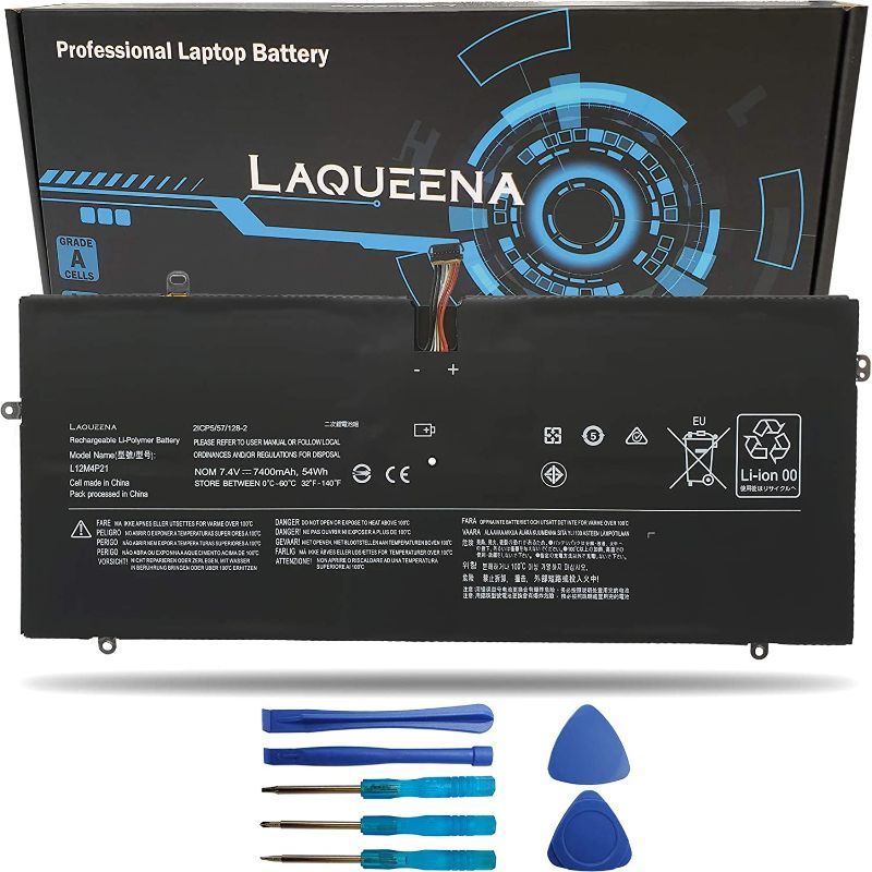 Photo 1 of Laqueena L12M4P21 Laptop Replacement Battery for Lenovo Yoga 2 Pro 13 Series L13S4P21 121500156 21CP5/57/128-2 7.4V 54WH/7400MAH 8-Cell
