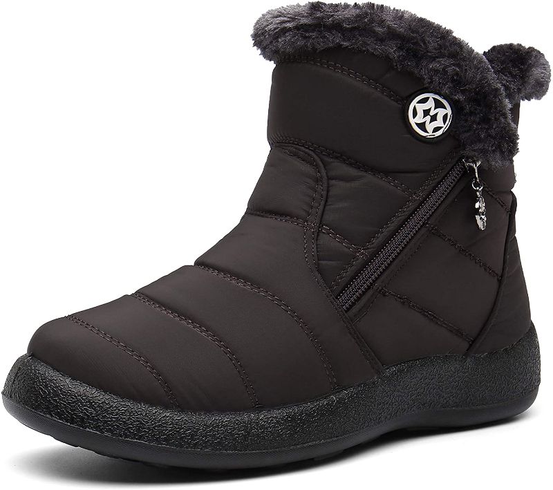 Photo 1 of Hsyooes Womens Warm Fur Lined Winter Snow Boots Waterproof Ankle Boots Outdoor B--- 255
