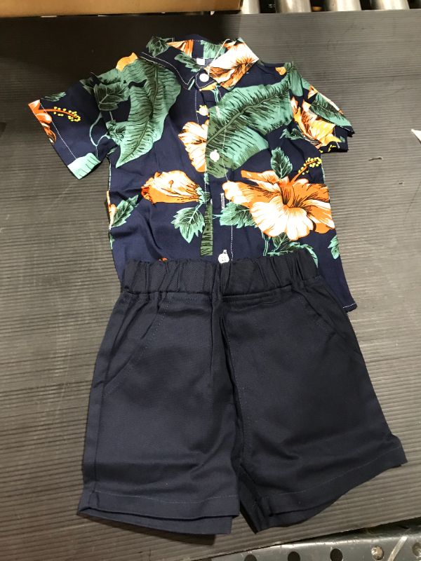 Photo 2 of Boys Tropical Print Button Front Beach Swimsuit--- size 80
