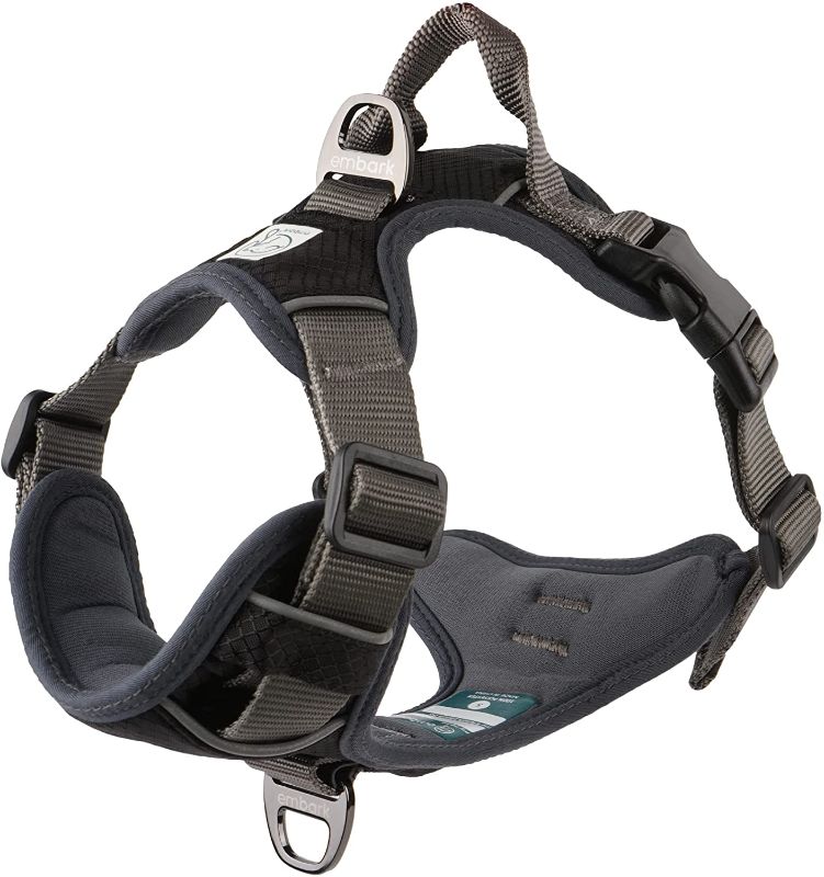 Photo 1 of Embark Adventure Dog Harness No-Pull Dog Harnesses for Medium, Small and Large Dogs. 2 Leash Clips, Front & Back with Control Handle, Adjustable Black Dog Vest, Soft & Padded for Comfort
