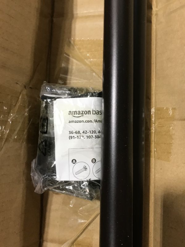 Photo 1 of Basics 1" Curtain Rod with Round Finials - 72" to 144", Espresso (Dark Bronze)
