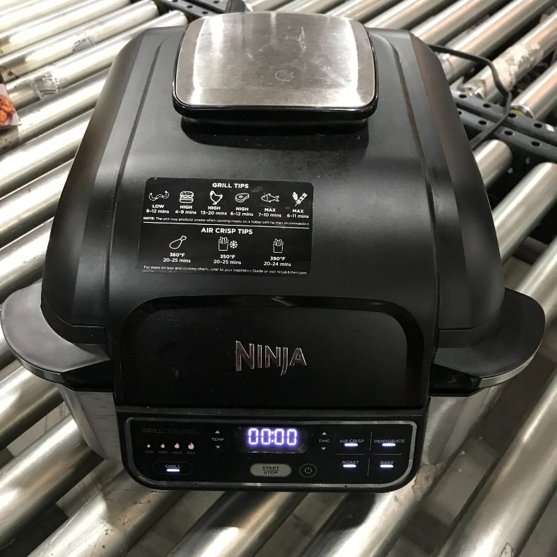 Photo 3 of Ninja AG301 Foodi 5-in-1 Indoor Grill with Air Fry, Roast, Bake & Dehydrate, Black/Silver
