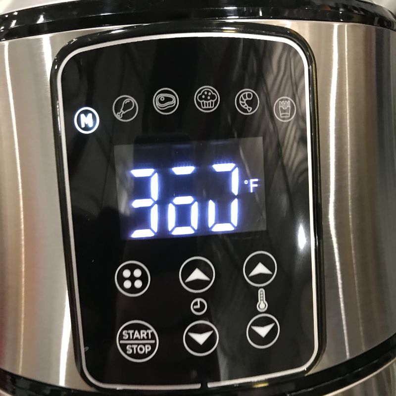 Photo 3 of Crux 3QT Digital Air Fryer, Faster Pre-Heat, No-Oil Frying, Fast Healthy Evenly Cooked Meal Every Time, Dishwasher Safe Non Stick Pan and Crisping Tray for Easy Clean Up, Stainless Steel
