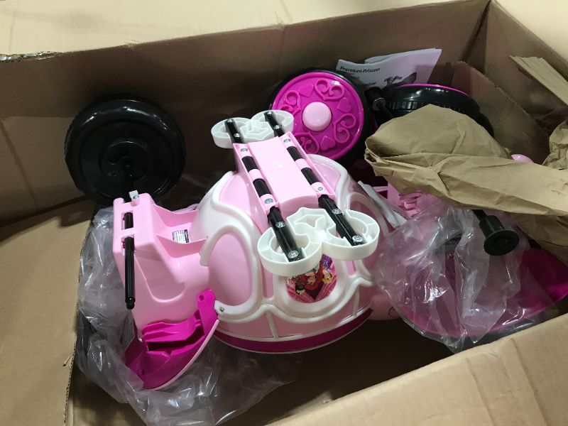 Photo 1 of Kid Trax Toddler Disney Princess Electric Quad Ride On Toy, Kids 1.5-3 Years Old, 6 Volt Battery and Charger Included, Max Weight 45 lbs, Princess Pink
