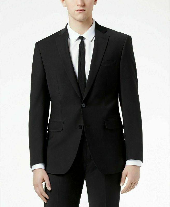 Photo 1 of Calvin Klein X-Fit Slim Fit Suit 38R / 33 x 32 Black Flat Pant
