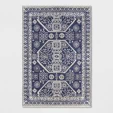 Photo 1 of 5'x7' Jacquard Woven Area Rug Blue - Threshold™ 