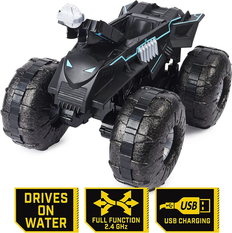 Photo 1 of DC Comics Batman, All-Terrain Batmobile Remote Control Vehicle, Water-Resistant Batman Toys for Boys Aged 4 and Up
