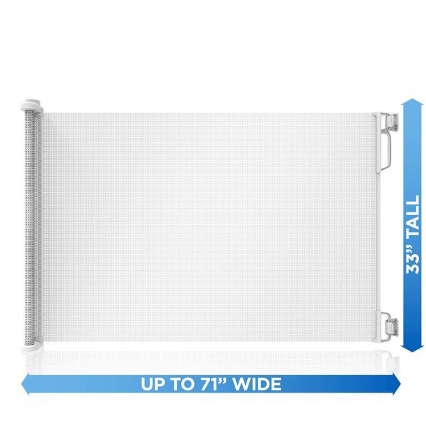 Photo 1 of Perma Child Safety Indoor/Outdoor Retractable Baby Gate 33" Tall, Extends to 71" Wide, White 33 x 71 Inch
