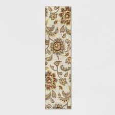 Photo 1 of 2'x7' Runner Floral Paisley Rug Beige - Threshold™

