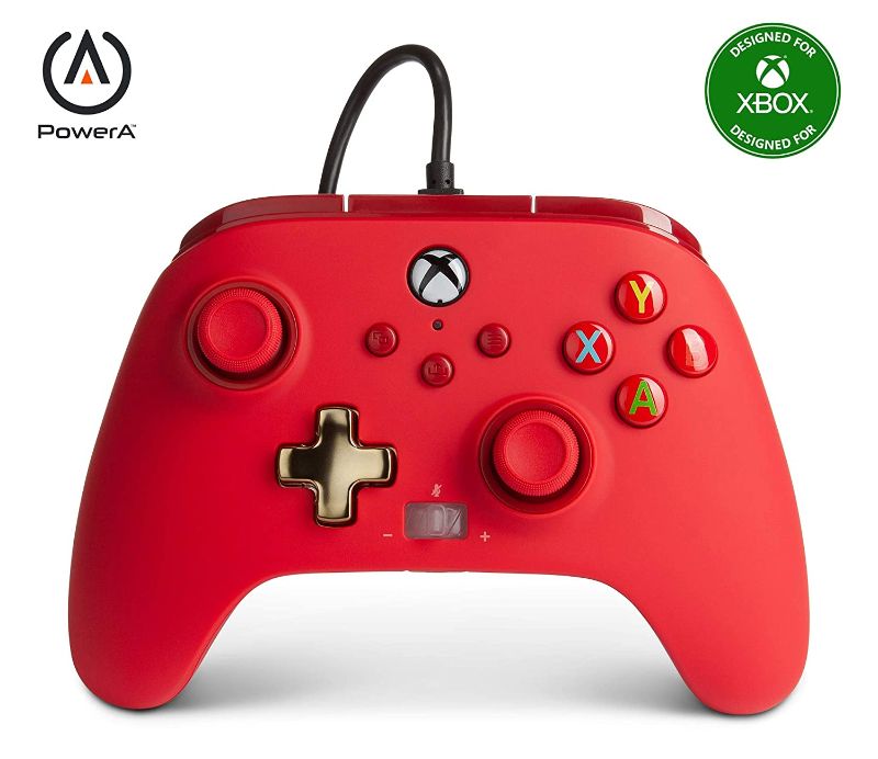 Photo 1 of PowerA Enhanced Wired Controller for Xbox - Red, Gamepad, Wired Video Game Controller, Gaming Controller, Xbox Series X|S, Xbox One - Xbox Series X
