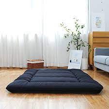 Photo 1 of  Japanese Floor Mattress, Japanese Futon Mattress Foldable Mattress, Roll Up Mattress Tatami Mat with Washable Cover, Easy to Store and Portable for Camping, Black, Twin Full Queen
