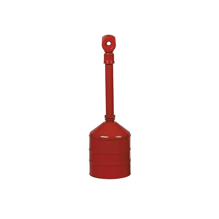 Photo 1 of 5 Gallon Heavy Duty Cigarette Butt Can, Plastic Topper, Steel Base and Neck, Red - 26811R
