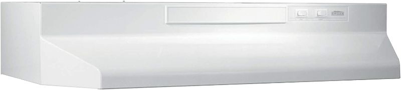 Photo 1 of Broan-NuTone F404211 Exhaust Fan for Under Cabinet Two-Speed Four-Way Convertible Range Hood Insert with Light, 42-Inch, White on White
