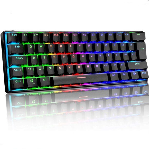 Photo 1 of FEKER 60% Mechanical Gaming Keyboard RGB Backlit Wired Bluetooth 5.0 Laptop Keyboard with Full Keys Programmable, PBT Doubleshot Keycap, Gateron Switch, Support NKRO, Black/White
