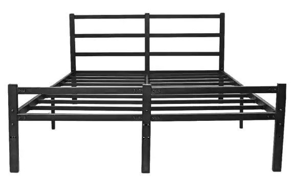 Photo 1 of Black King Platform Bed Frame with Headboard
