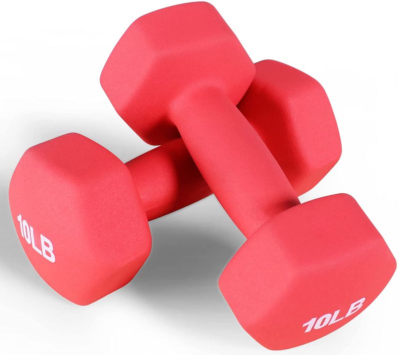 Photo 1 of Balancefrom Rubber Encased Hex Dumbbell in Pair of 10 LB
