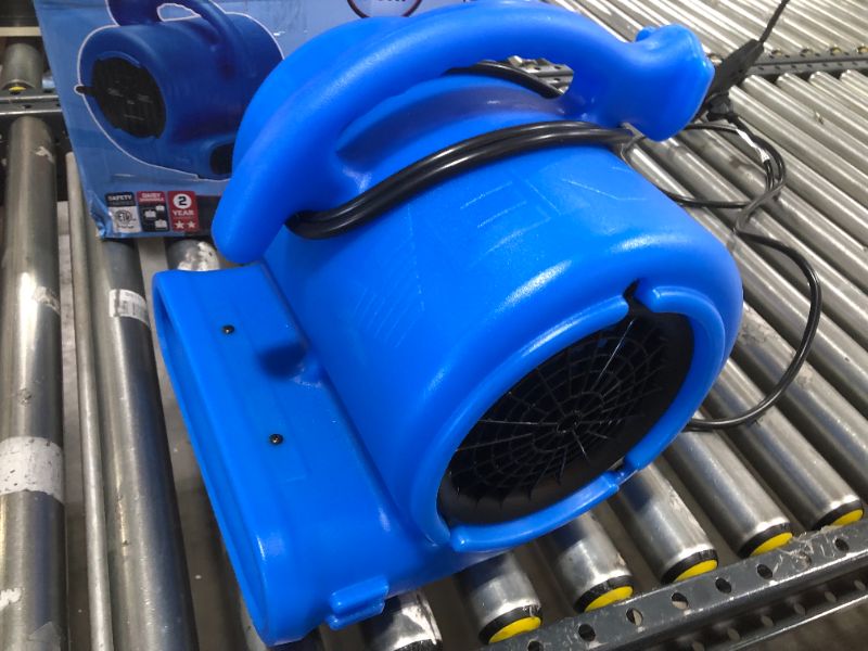 Photo 4 of 1/4 HP Air Mover Blower Fan for Water Damage Restoration Carpet Dryer Floor Home and Plumbing Use in Blue
