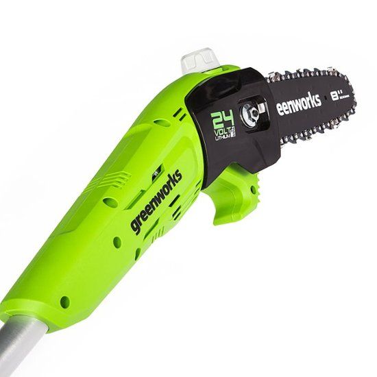 Photo 1 of Greenworks - 8 in. 24-Volt Polesaw (Battery and Charger Not Included) - Black/Green
