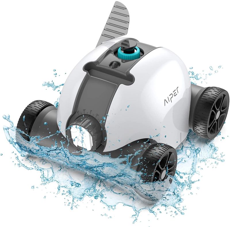 Photo 1 of AIPER Cordless Robotic Pool Cleaner, Pool Vacuum with Upgraded Dual-Drive Motors, Self-Parking Technology, Up to 90 Mins Cleaning for Above/In-ground Pools with Flat Floor Up to 50 Ft- Seagull 1000
