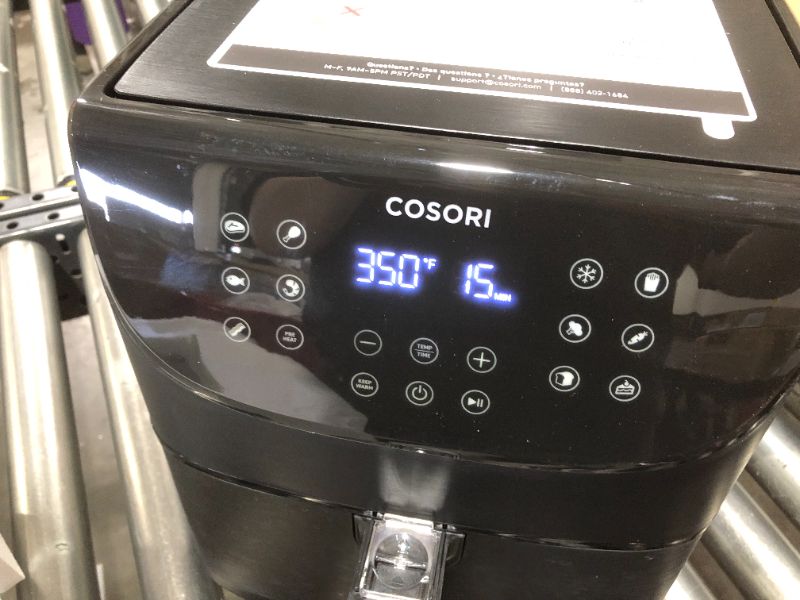 Photo 3 of COSORI Air Fryer Oven Combo 5.8QT Max Xl Large Cooker (Cookbook with 100 Recipes), One-Touch Screen with 11 Precise Presets and Shake Reminder, Nonstick and Dishwasher-Safe Square Design Basket, Black
