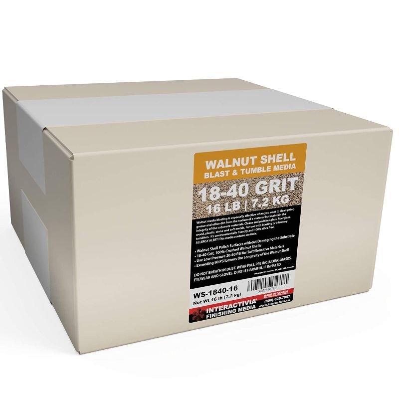 Photo 1 of 16 lbs or 7.2 kg Ground Walnut Shell Media 18-40 Grit - Fine Walnut Shells for Tumbling, Vibratory Or Blasting
