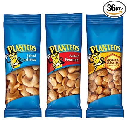 Photo 1 of 2 PACK - Planters Nuts Cashews and Peanuts Variety Pack Snack Nuts (36 Count - 61.49 Oz total) - BEST BY 04/06/2022