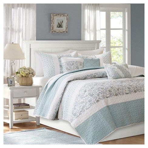 Photo 1 of 6pc Stella Printed Quilt Set Queen