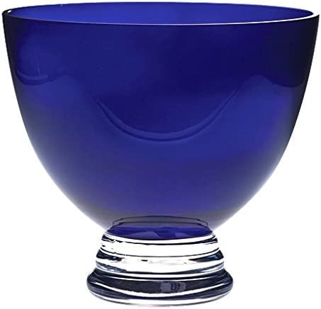 Photo 1 of Barski Handmade Glass Round Footed Bowl, Cobalt, 8.5" D (8.5 Inches Diameter), Made in Europe