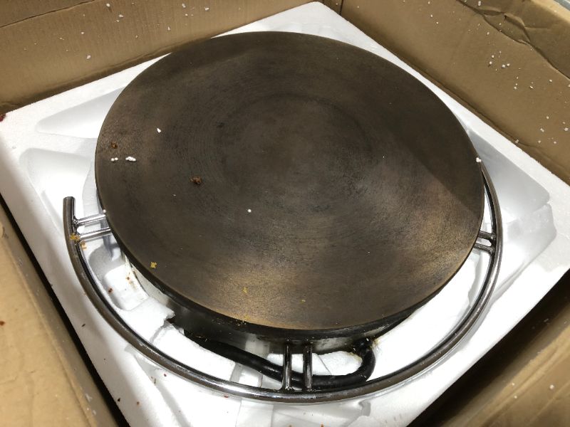 Photo 2 of Waring Commercial WSC160X 16" Electric Crepe Maker, Cast Iron Cooking Surface, Stainless Steel Base, Includes Batter Spreader and Spatula, 120V, 1800W, 5-15 Phase Plug
