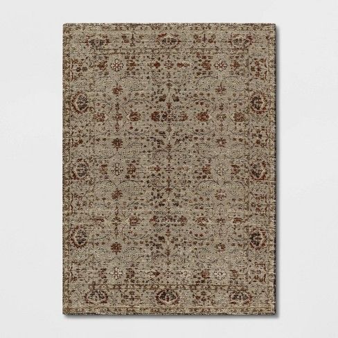 Photo 1 of 5'x7' Oakton Jacquard Chenille Area Rug Rust - Threshold™

