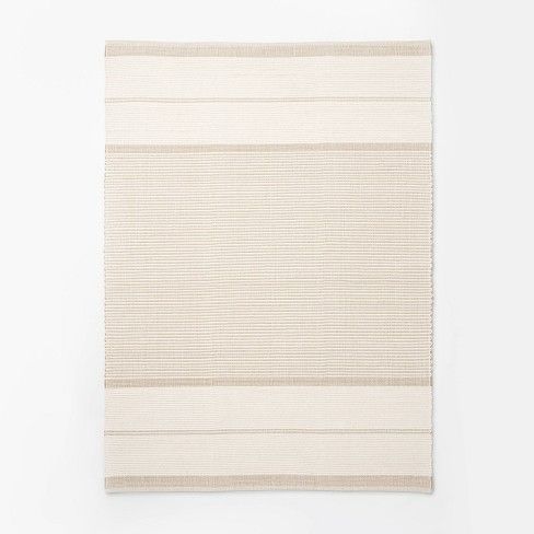 Photo 1 of 7'x10' Marina Striped Wool/Cotton Area Rug Cream - Threshold™ designed with Studio McGee

