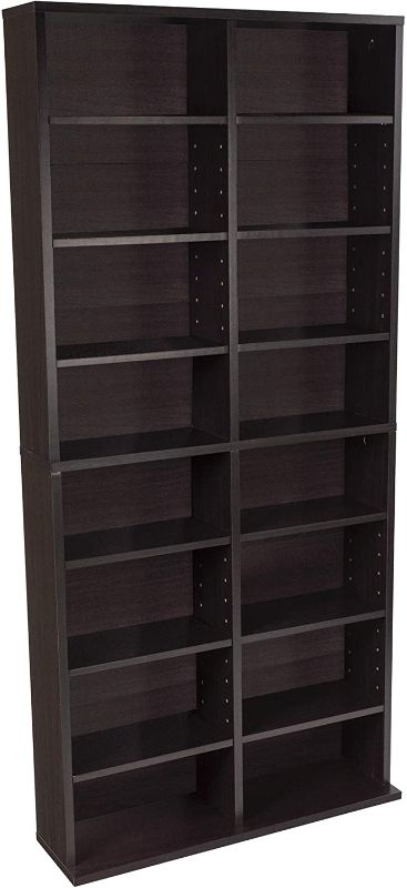 Photo 1 of Atlantic Oskar Media Storage Cabinet – Organize & protect optical media, holds up to 464 CD, or 228 DVD, or 276 BD/Video Games, 12 Adjustable & 4 fixed shelves in Espresso