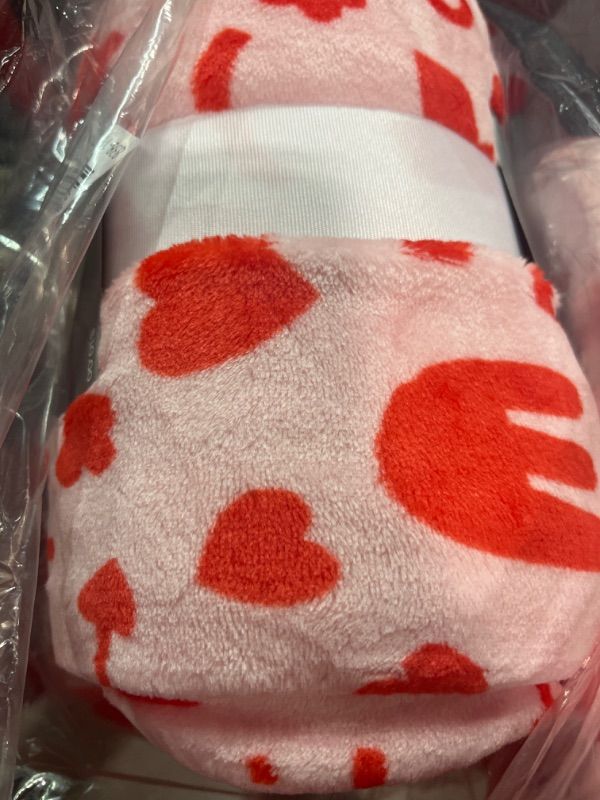 Photo 1 of 2 PACK Love' Abstract Printed Plush Valentine's Day Throw Blanket Blush - Spritz™
