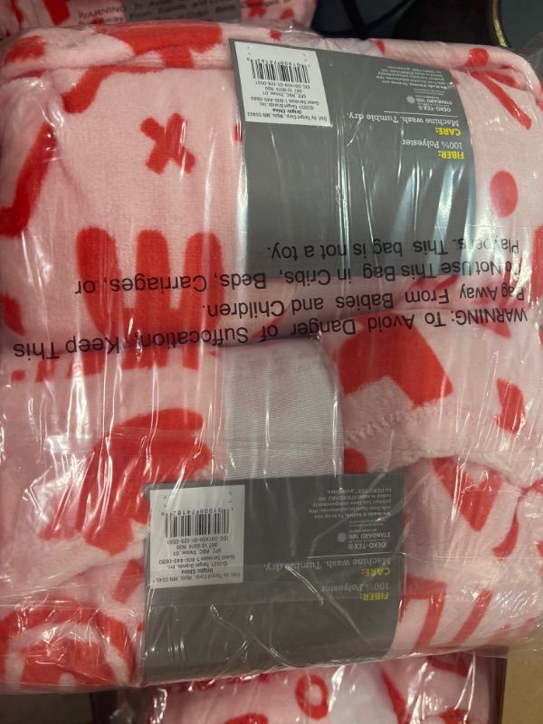 Photo 1 of 2 PACK Love' Abstract Printed Plush Valentine's Day Throw Blanket Blush - Spritz™
