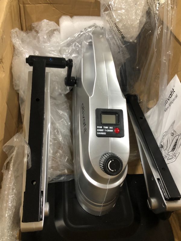 Photo 2 of ATIVAFIT Under Desk Elliptical Bike, Pedal Exerciser, Mini Elliptical Machine with Non-Slip Pedal, Display Monitor and Adjustable Resistance, Compact Home Office Trainer Fitness Peddler
