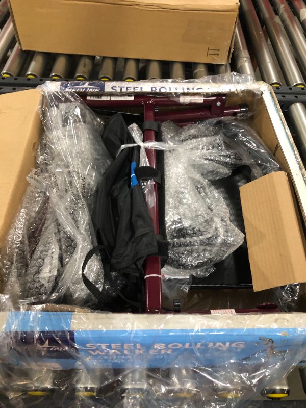 Photo 2 of Medline Steel Rollator Walker Burgundy 350 lbs Capacity